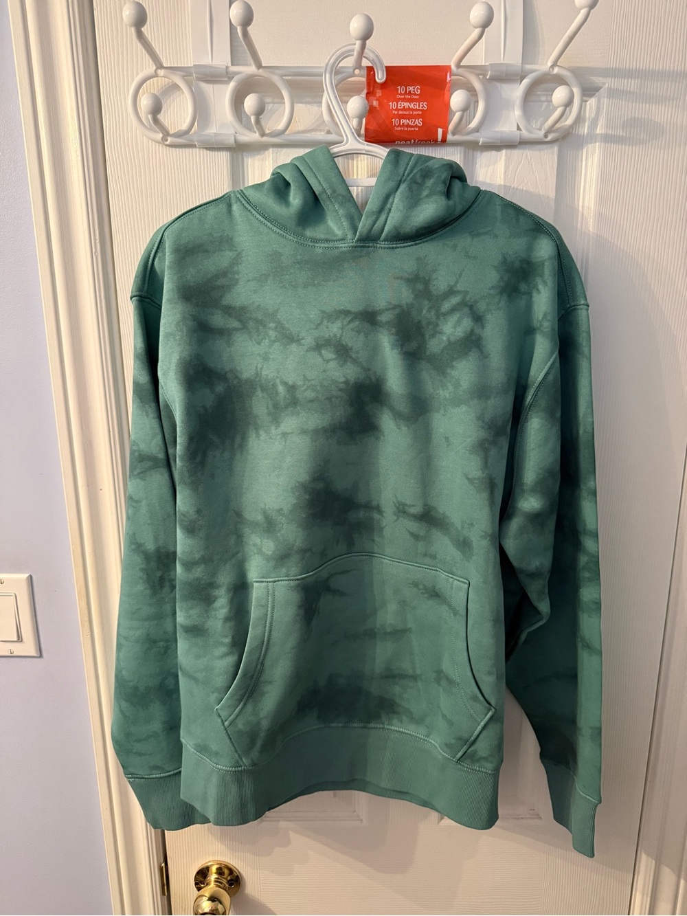 Old Navy Men's Teal Green Tie-Dye Crewneck Hoodie